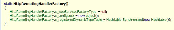 Reflector disassembly of HttpRemotingHandlerFactory type constructor