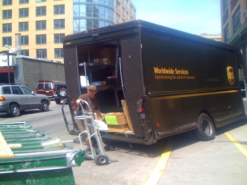 UPS on the sidewalk