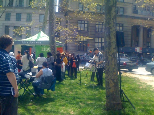 Zipcar tent at Borough Hall